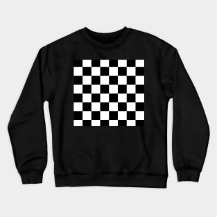 Checkerboard Design Pattern, Black and White Crewneck Sweatshirt